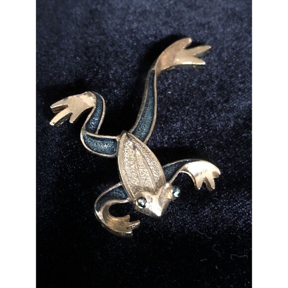Gerry's Jewelry - Vintage Gerrys Frog Pin Brooch Green Enamel Gold Tone